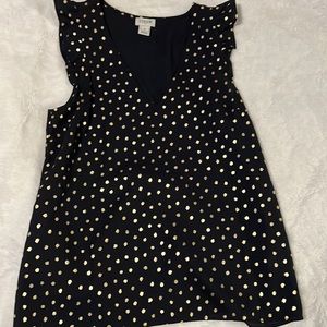 JCREW BLACK AND GOLD BLOUSE